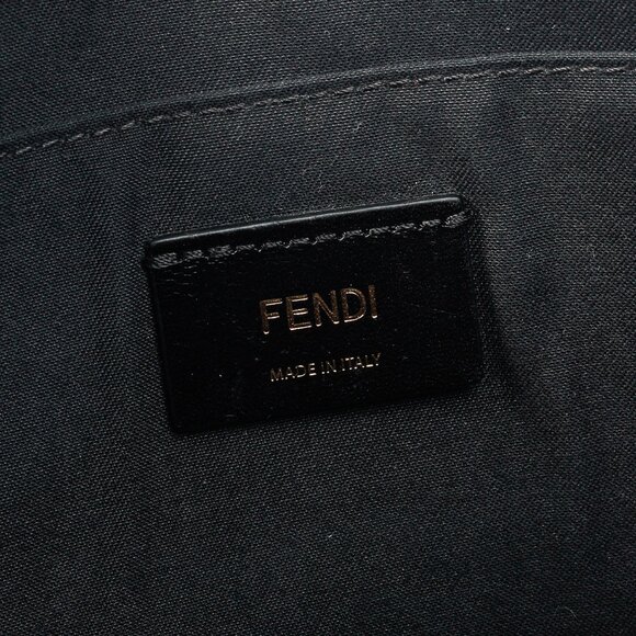 Fendi Monster Black Pebbled Leather Large Clutch - Picture 11 of 12